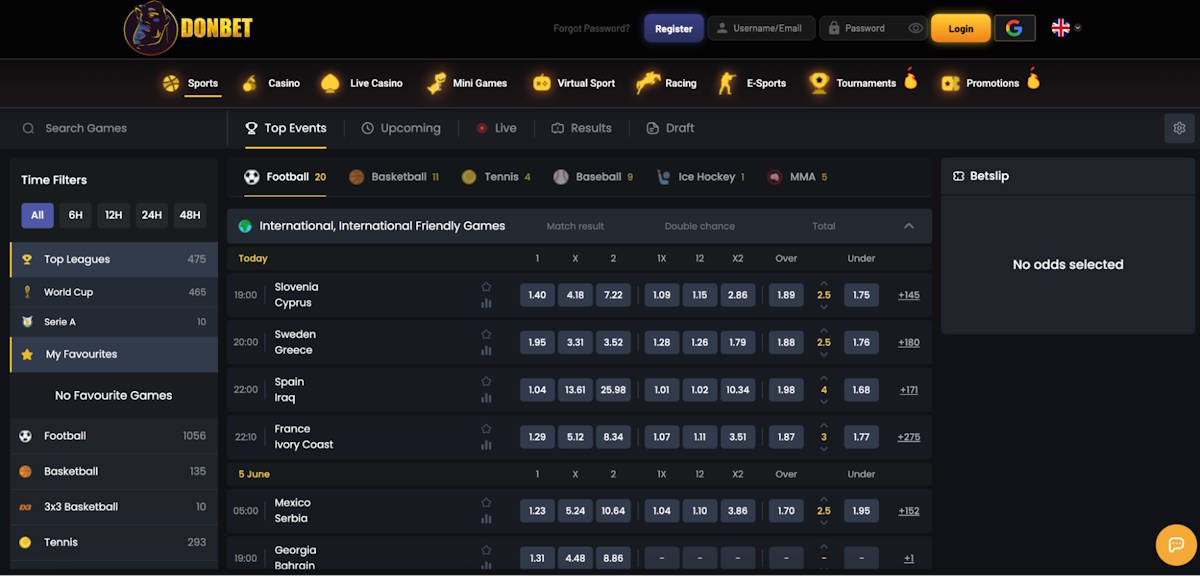 Donbet World Cup betting review